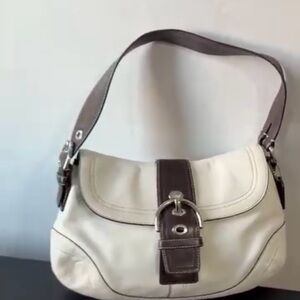 Coach Cream and Brown Shoulder Bag vintage